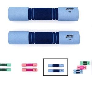 Motag foam dumbbells, 1 lb each, light blue and navy design, brand new